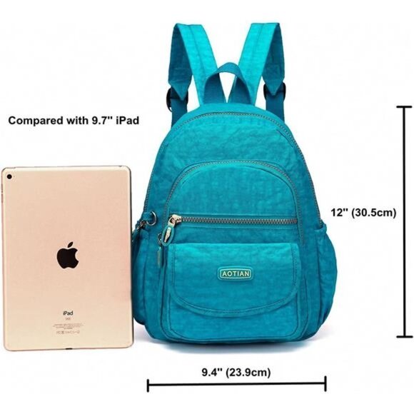 Blue Nylon Womens Backpack